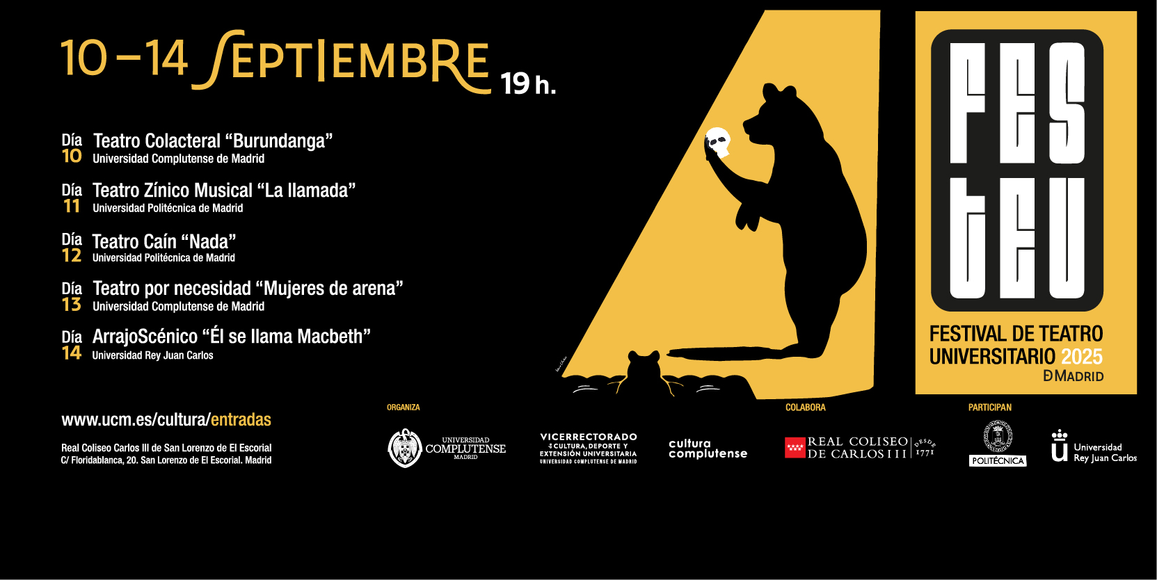 Festival de Teatro Universitario 2025 del 10 al 14 de septiembre 